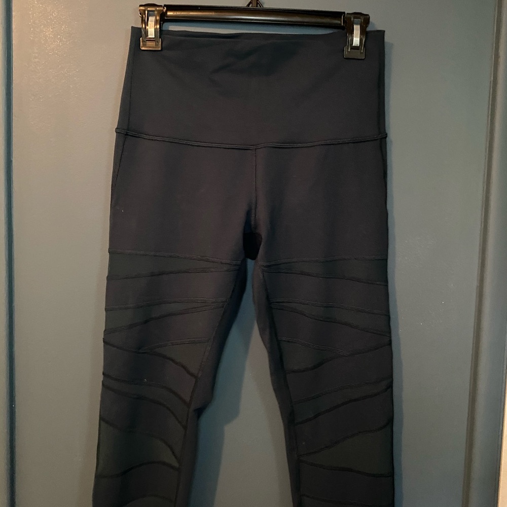 Lululemon Mesh Cutout Teal Leggings